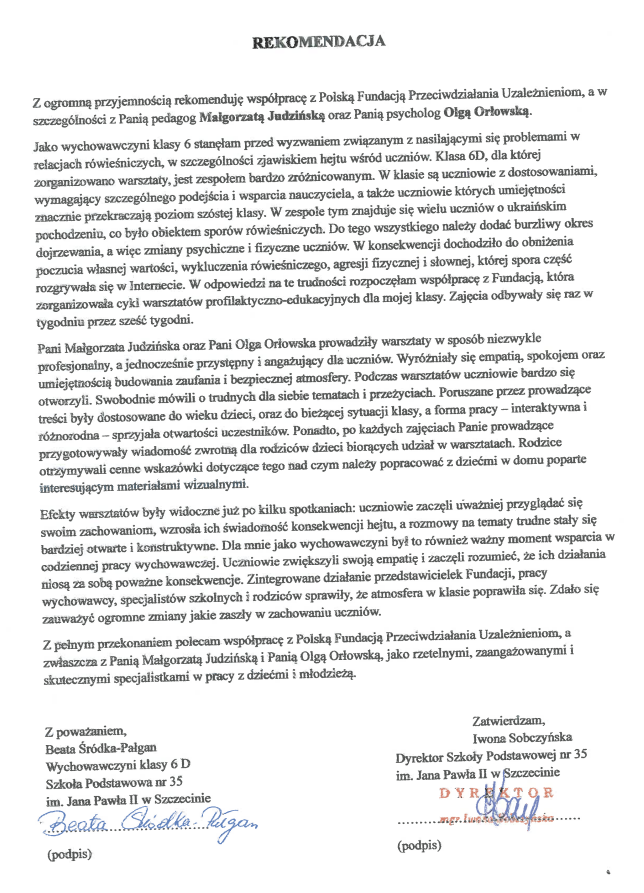 Oferta certyfikacji Abecadło Inteligencji Emocjonalnej 1 Opinia1